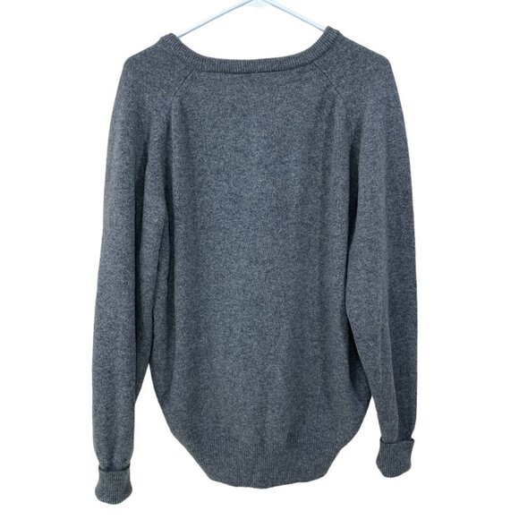 Vtg Gilbert Wilson of Hawick Scotland Men's Large Gray Lambswool V-Neck Sweater - Picture 2 of 6